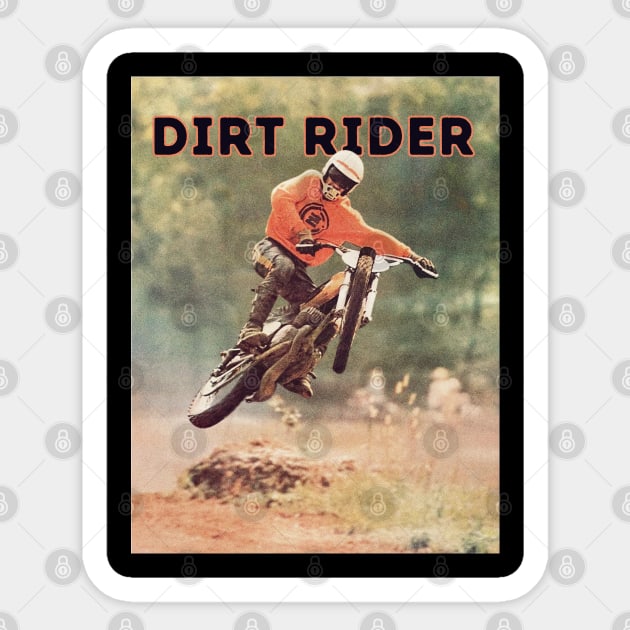 Vintage Motorcycle Dirt Rider Sticker by TommySniderArt